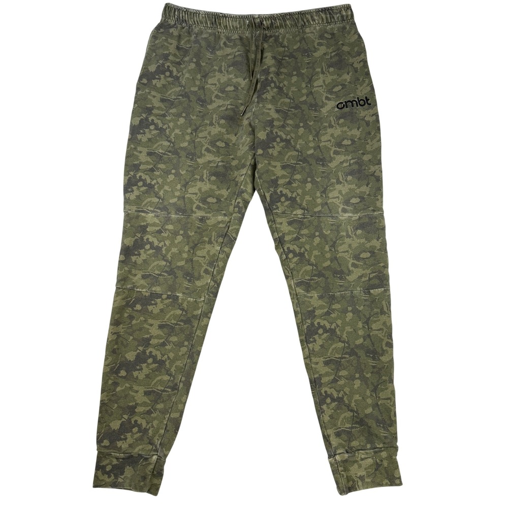 Combat Iron cmbt Jogger Pants Mens XL Green Camo Athletic Fleece Tapered